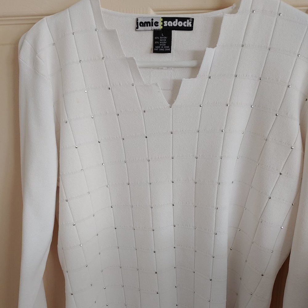 Vintage Jamie Sadock White Sweater Size L